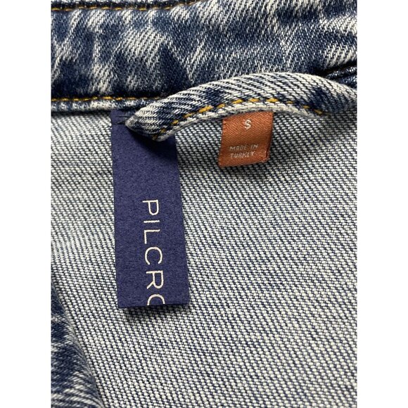 Pilcro Women's Blue Denim Button-Up Jacket With Fringe Hem Size Small - New - Picture 6 of 10